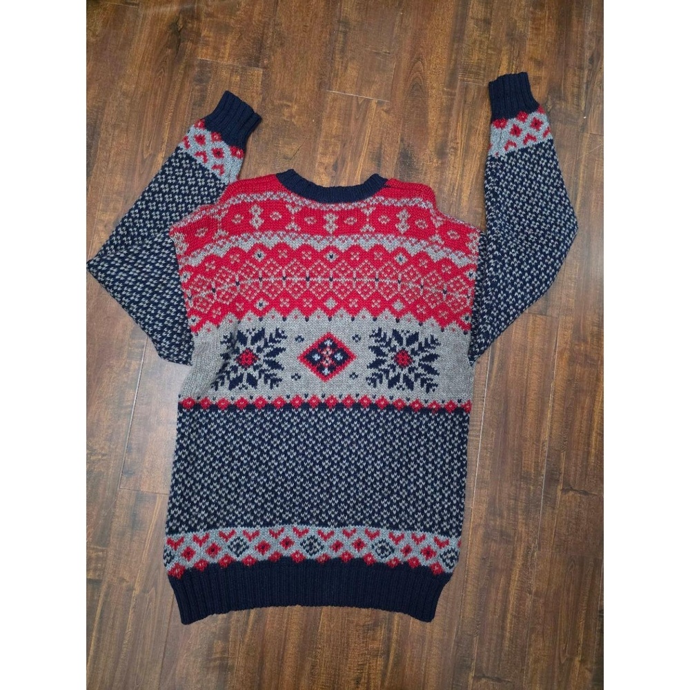 Roots Outdoors Canadian 100% Wool Mens Medium Fair Isle Crew Neck Sweater - Picture 2 of 7